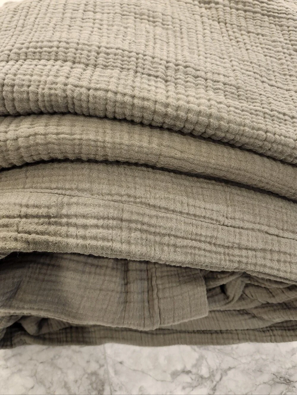 Quince Organic Cotton Gauze King Cal King Duvet Cover Olive Green